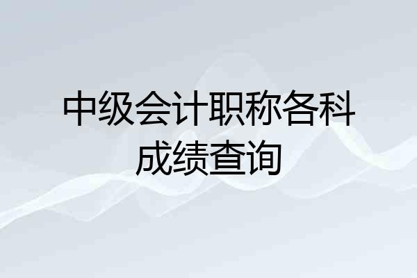 中级会计职称各科成绩查询
