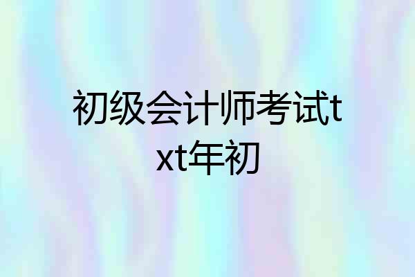 初级会计师考试txt年初