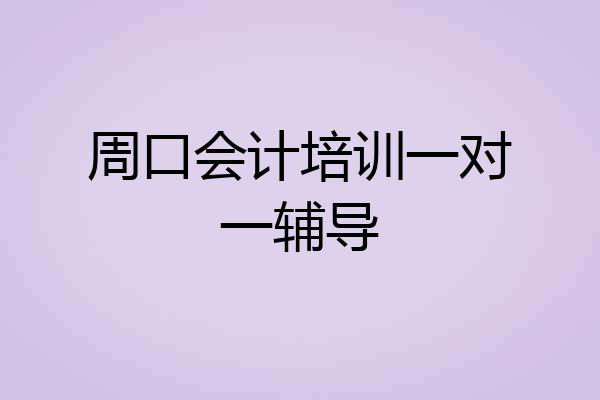 周口会计培训一对一辅导
