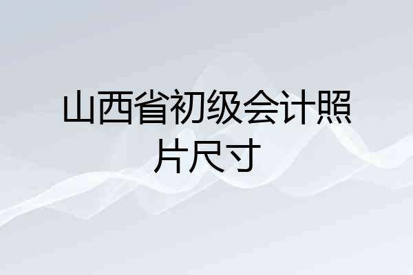 山西省初级会计照片尺寸