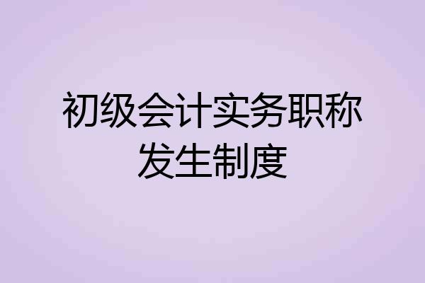 初级会计实务职称发生制度
