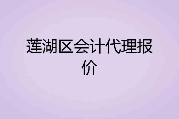 莲湖区会计代理报价