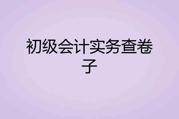 初级会计实务查卷子