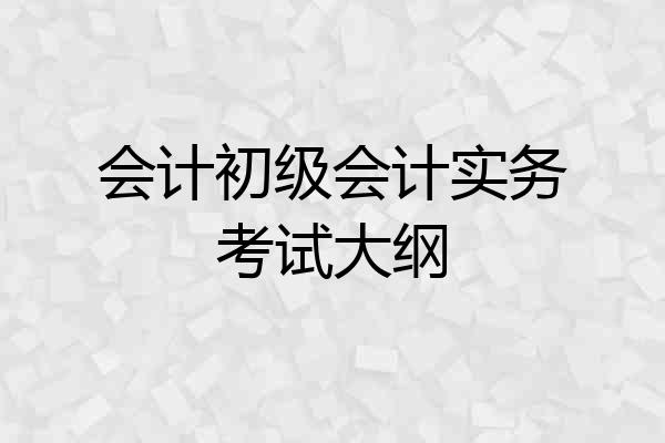 会计初级会计实务考试大纲