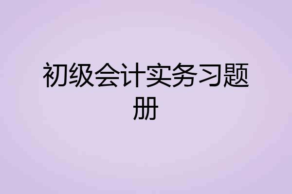 初级会计实务习题册