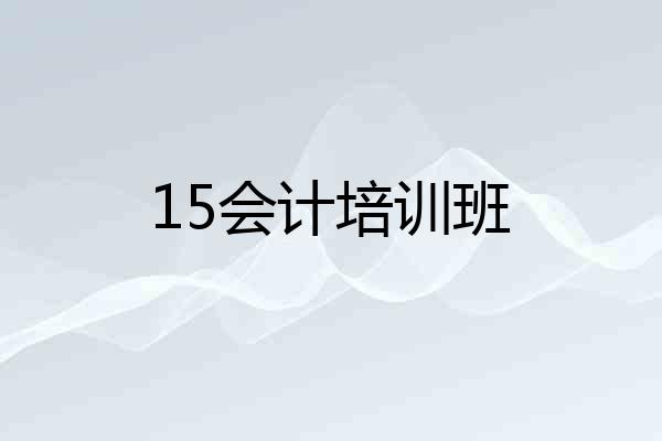 15会计培训班