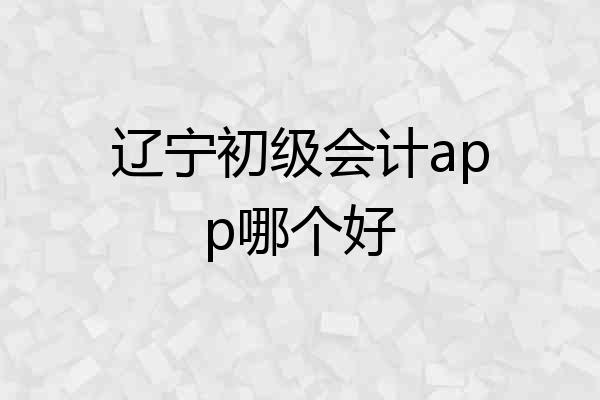 辽宁初级会计app哪个好