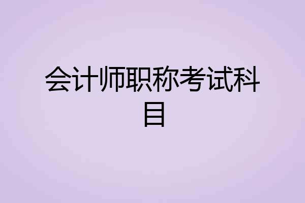 会计师职称考试科目