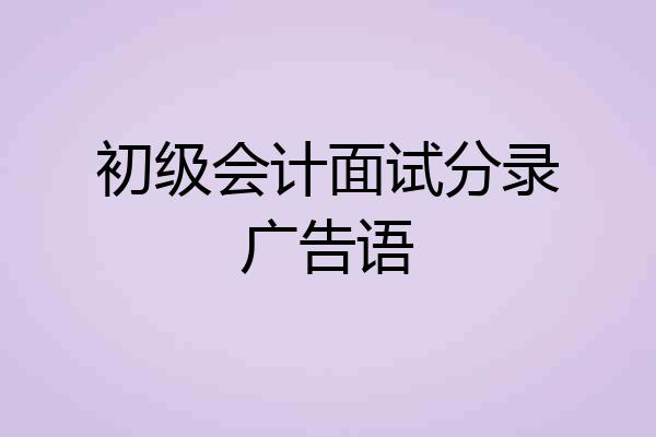 初级会计面试分录广告语