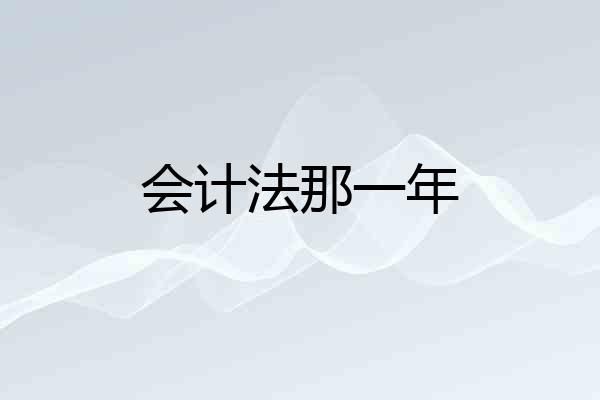 会计法那一年