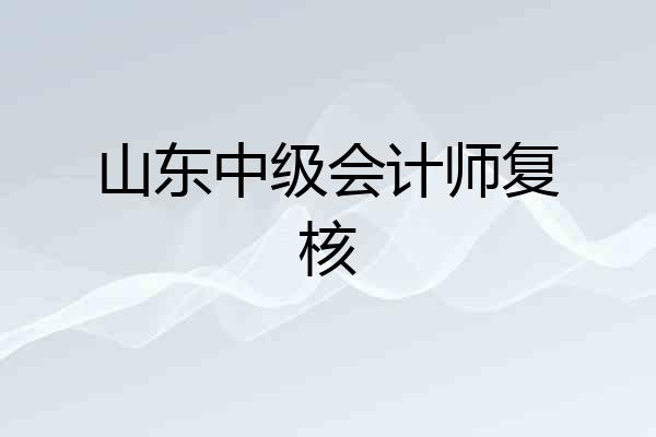 山东中级会计师复核