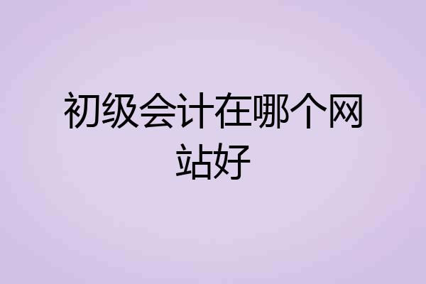 初级会计在哪个网站好
