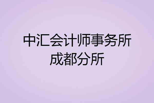 中汇会计师事务所成都分所