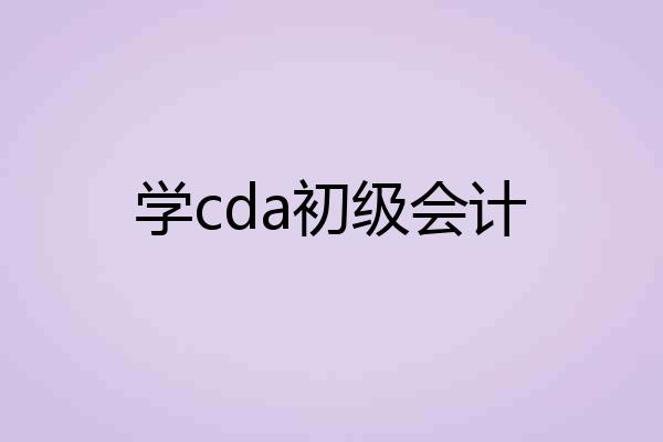 学cda初级会计