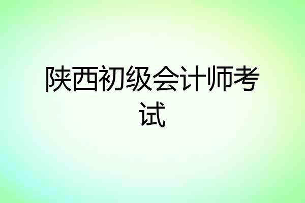 陕西初级会计师考试