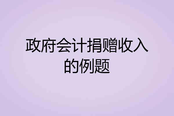 政府会计捐赠收入的例题