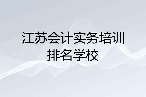 江苏会计实务培训排名学校