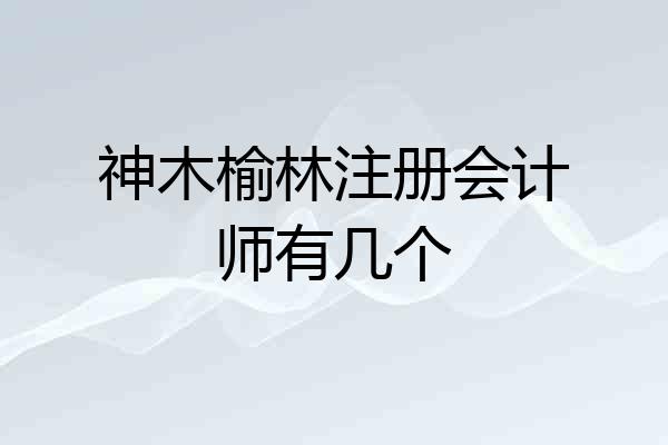 神木榆林注册会计师有几个