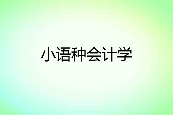 小语种会计学