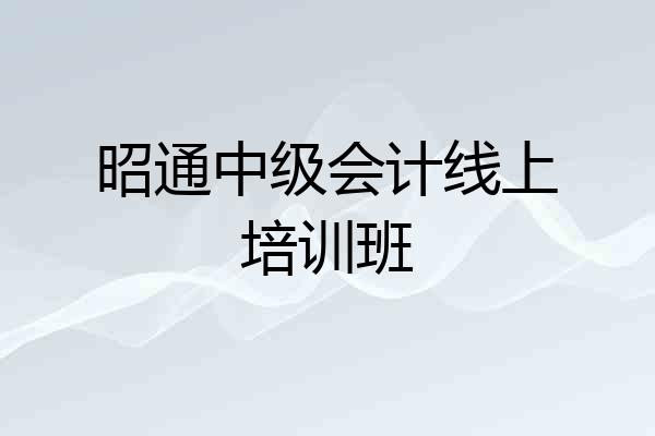 昭通中级会计线上培训班