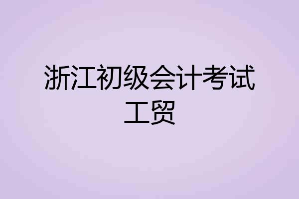 浙江初级会计考试工贸