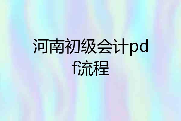 河南初级会计pdf流程