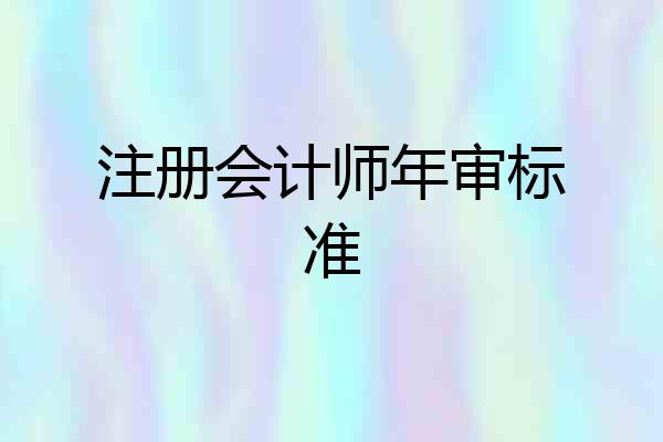 注册会计师年审标准