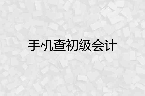 手机查初级会计