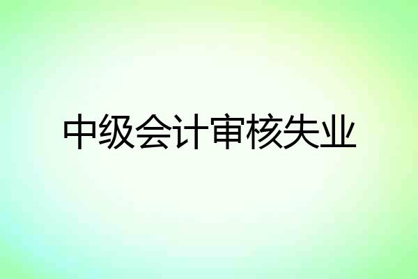 中级会计审核失业