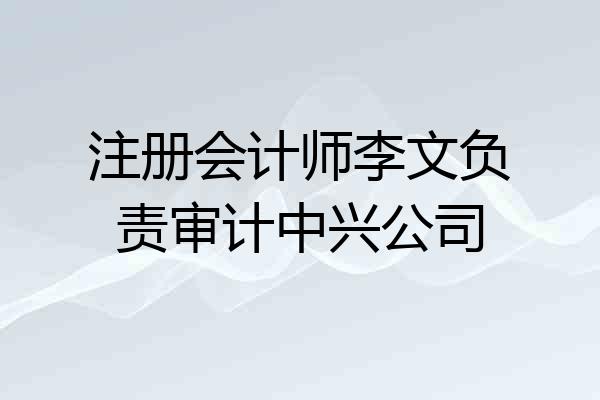 注册会计师李文负责审计中兴公司