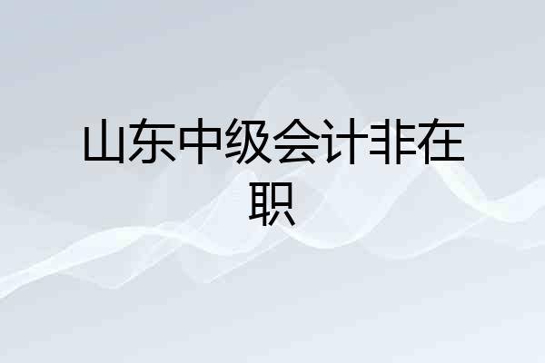 山东中级会计非在职