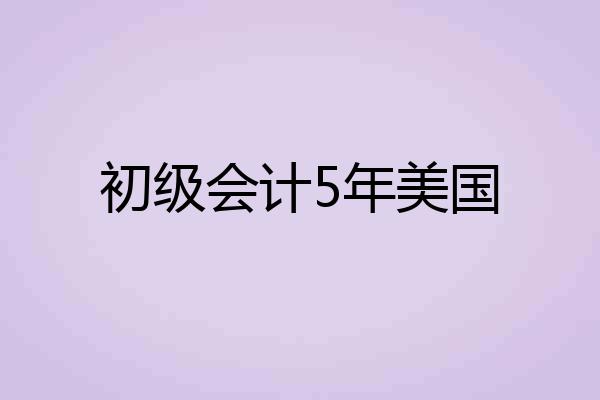 初级会计5年美国