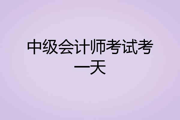 中级会计师考试考一天