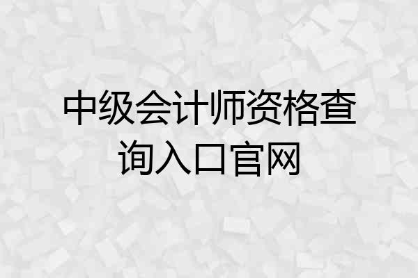 中级会计师资格查询入口官网