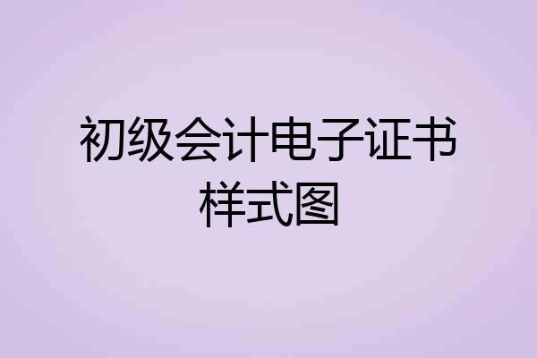 初级会计电子证书样式图