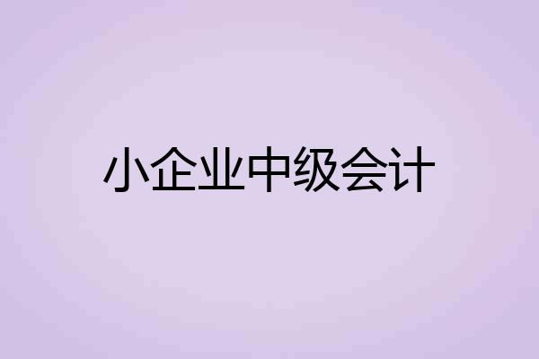 小企业中级会计