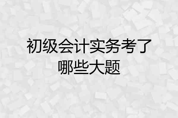 初级会计实务考了哪些大题