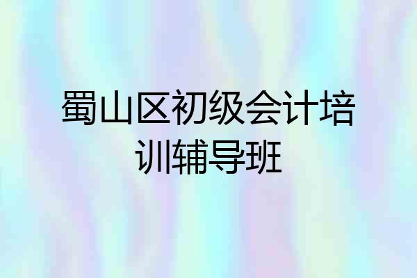 蜀山区初级会计培训辅导班