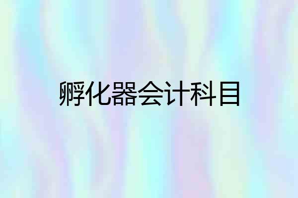 孵化器会计科目