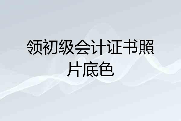 领初级会计证书照片底色