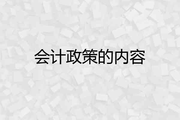 会计政策的内容
