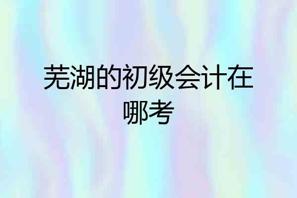 芜湖的初级会计在哪考