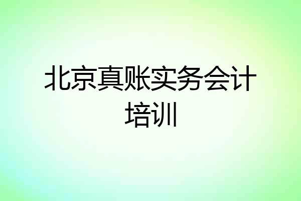 北京真账实务会计培训