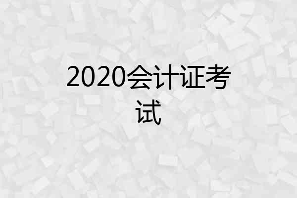 2020会计证考试