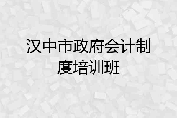 汉中市政府会计制度培训班