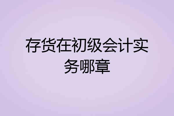 存货在初级会计实务哪章