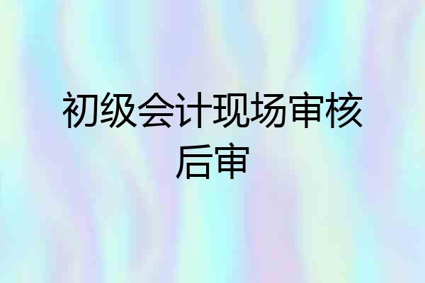 初级会计现场审核后审