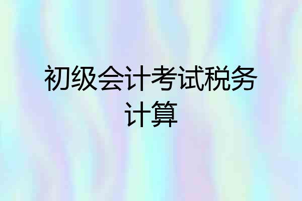 初级会计考试税务计算