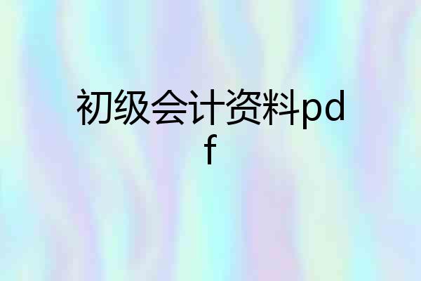 初级会计资料pdf