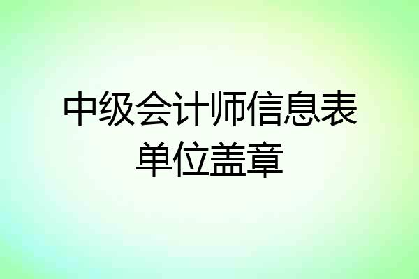 中级会计师信息表单位盖章
